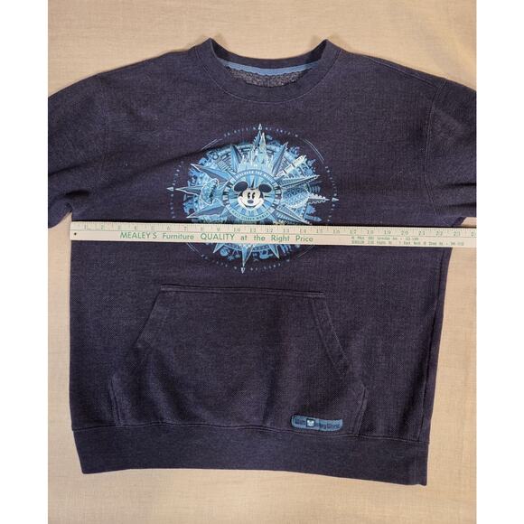 Walt Disney World Compass Sweatshirt Pullover Mickey Mouse Blue Size L Sweater - Picture 7 of 13
